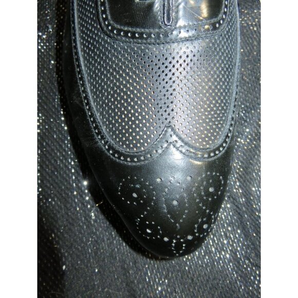 Hugo Boss Matano S Embossed Black Italian Leather Wingtip Derby Oxfords size 9 - Picture 2 of 12